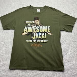 Duck Dynasty Alstyle‎ Apparel Green TShirt Sz L "I Brought the Awesome Jack!"